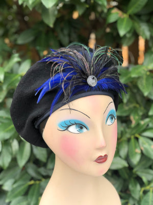 Tam Hat with Feather Hat Pin